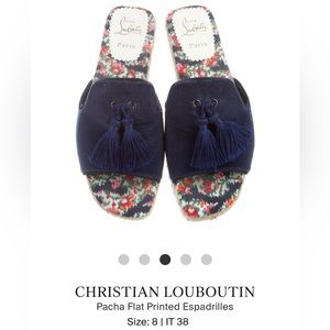 Christian Louboutin Blue sandals. GUC. Size 8